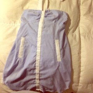 Blue and white dress