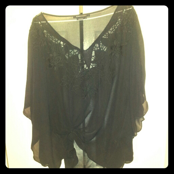 BCBG sheer black top