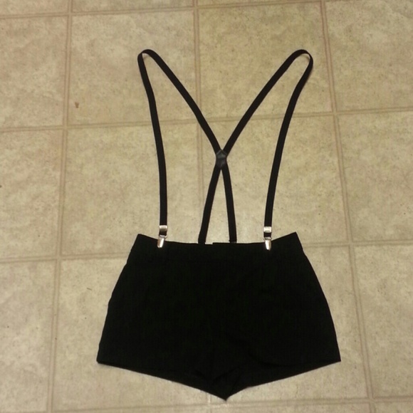 Black Forever 21 Shorts and Suspenders