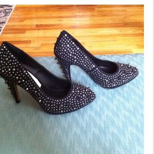BNWT black heels with silver studs