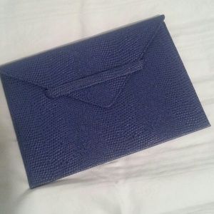Faux alligator leather wallet/clutch - blue