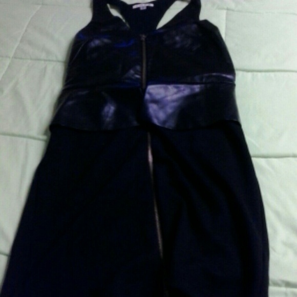 Faux leather pelpum dress