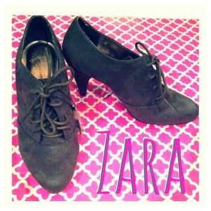 ⛔️bundled⛔️ Zara Lace-up Grey Suede Booties💙👠