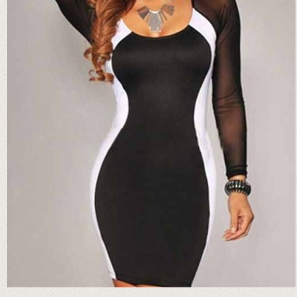Black and white illusion dress