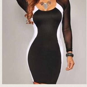 Black and white illusion dress