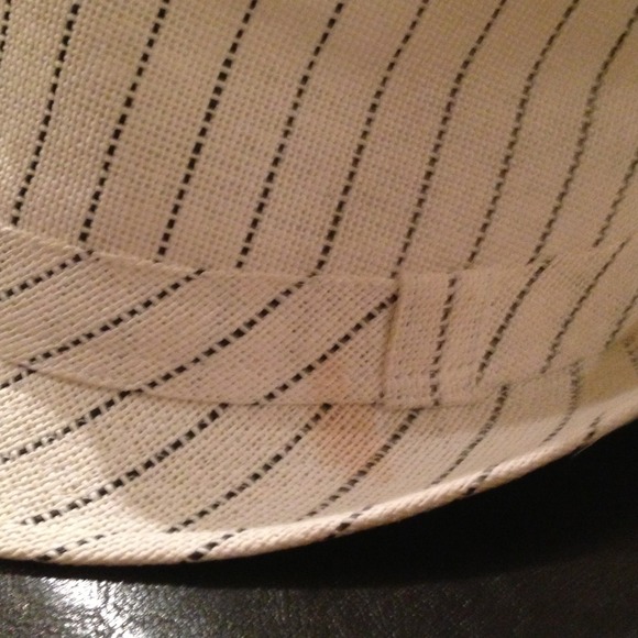 White Pinstripe Fedora Hat - Picture 4 of 4