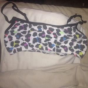 colors spotted leopard sports bra.