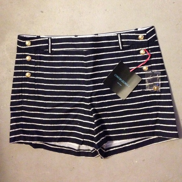 High waisted striped shorts