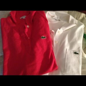 Lacoste woman's polos size 38. Pink & white