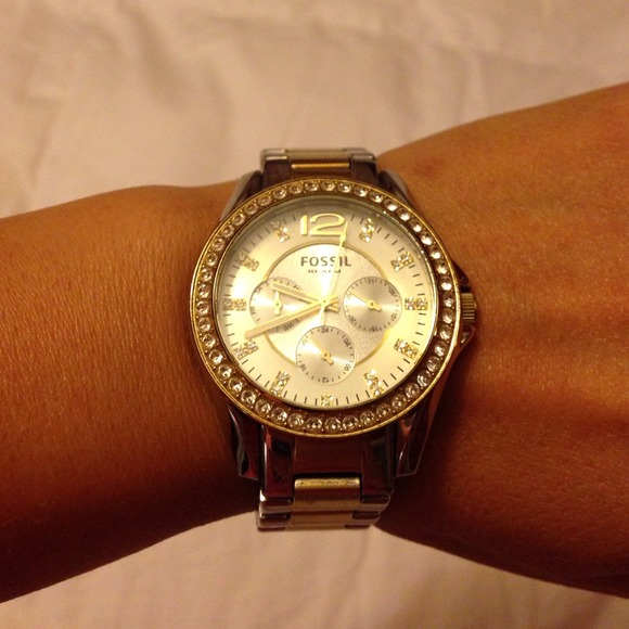 Fossil two-tone boyfriend watch
