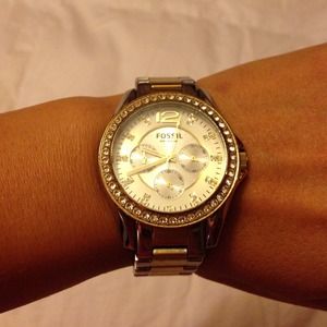 Fossil two-tone boyfriend watch