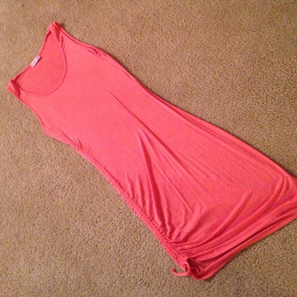 Coral knee length tank dress (hold for @bosseybee)