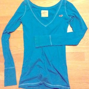 Hollister Bright Blue long sleeve tee