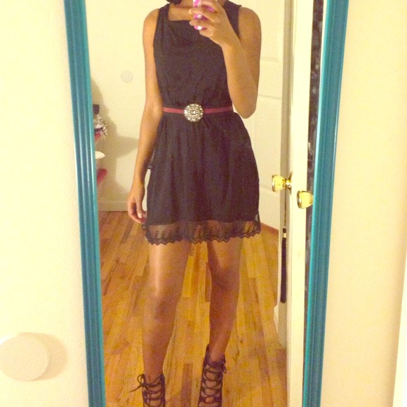 Black Flirty Dress w/ Lace
