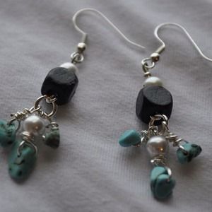 Turquoise & Pearl Chandeliers