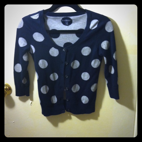 Navy polka dot cardigan