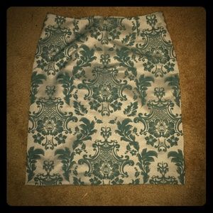 Patterned Teal Pencil Skirt *REDUCED*