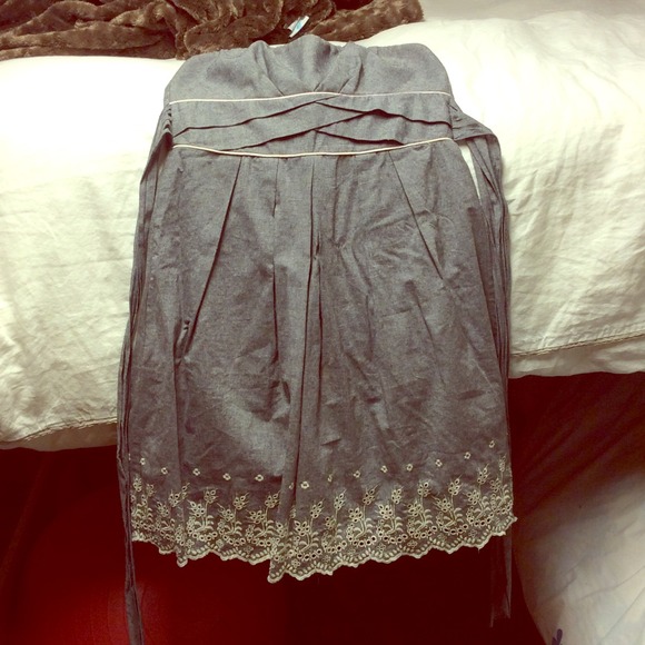 Grey beautifully detailed strapless dress