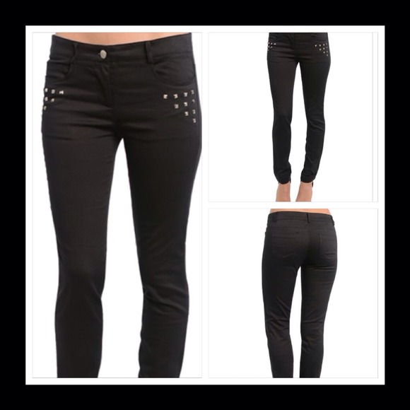 Black pants with studs