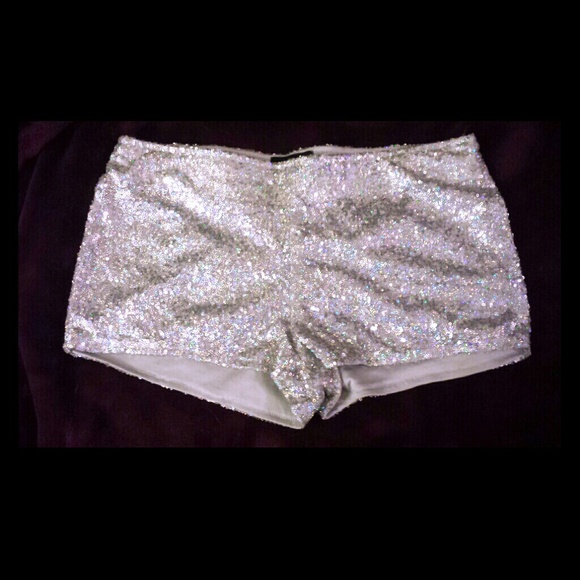 Silver sequin hot pants