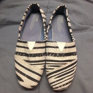 TOMS striped burlap