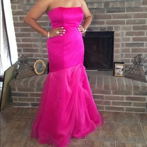 Hot pink evening gown/prom dress