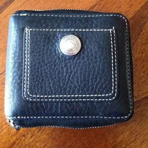 Small black leather coach wallet