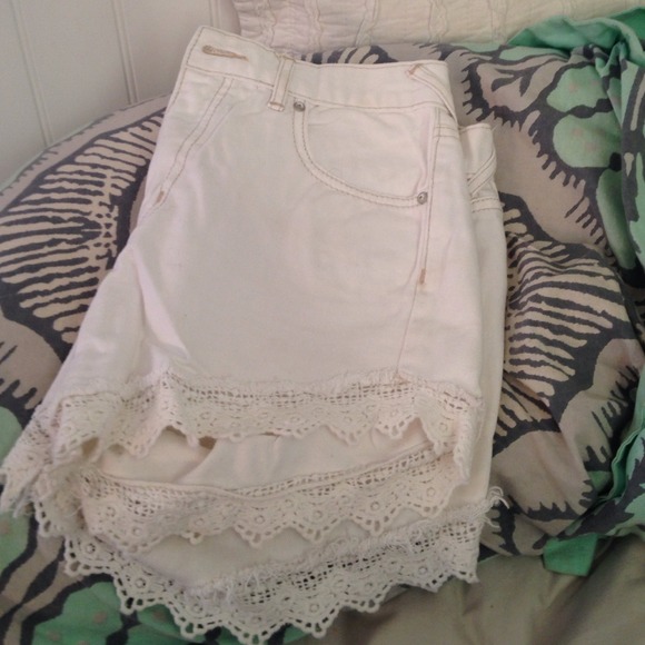 Free people Lacey denim In white