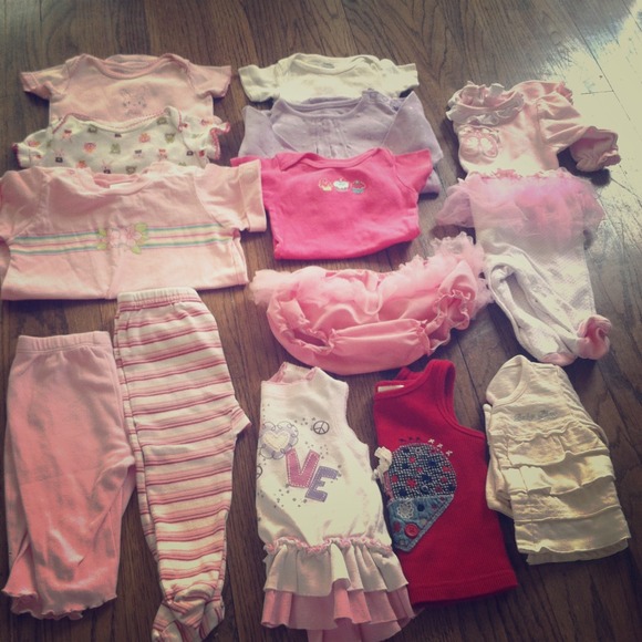 3-6 months baby girl bundle 13 pieces + outfit