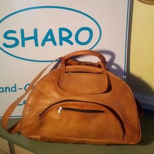 carry-on weekender bag genuine leather