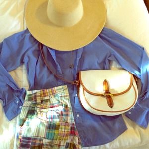 Blue button up blouse