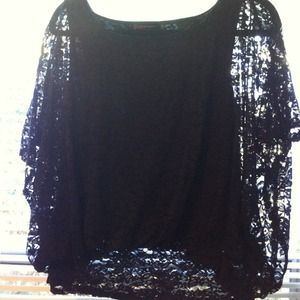 Black lace dolman top