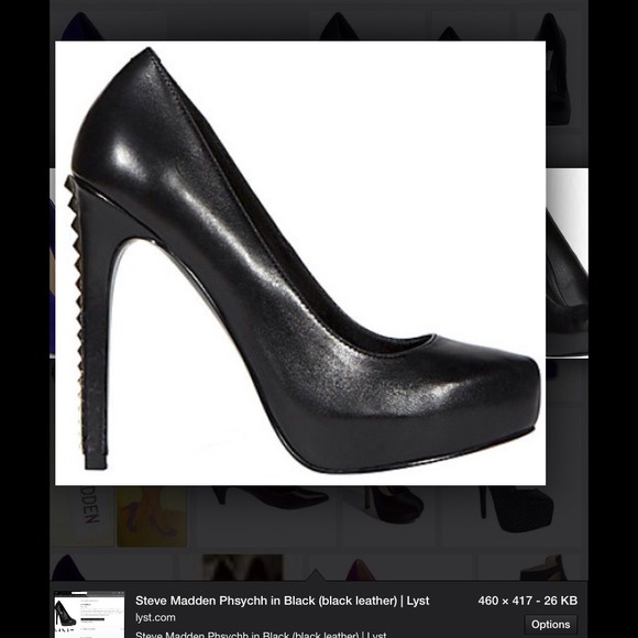 Black leather Steve Madden Psychh pump 👠