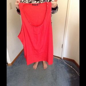 SOLD Dark coral tank top with embellishment