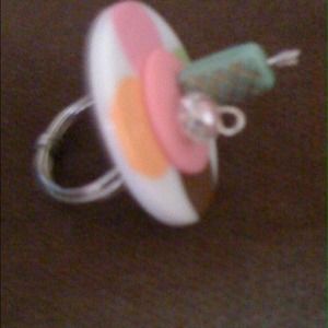 Button ring Pink Teal