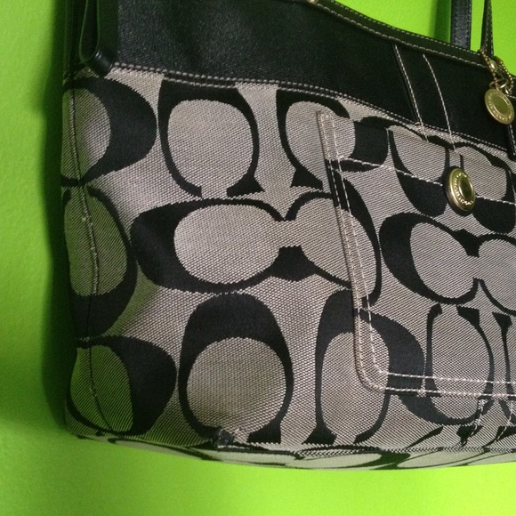 Black Coach Tote - Picture 2 of 4