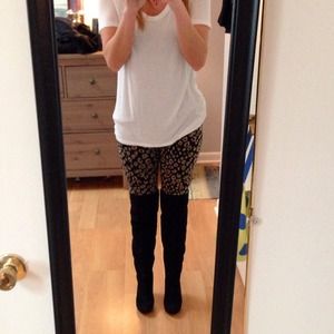 Wedge over the knee suede boots