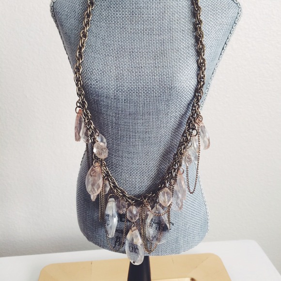 🎀SOLD🎀Antique Gold & Pale Pink Necklace