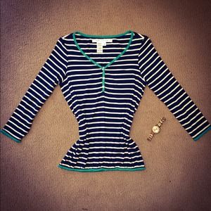 🚫SOLD🚫🎀STRIPED 1/4 SLEEVE BLOUSE🎀