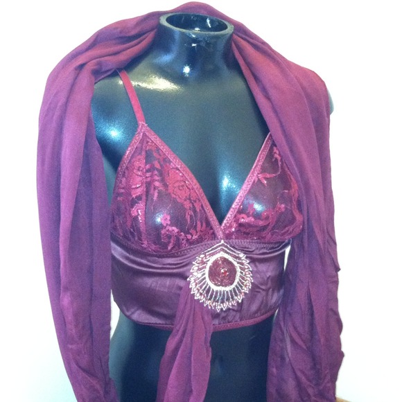 Bralette with attached shawl