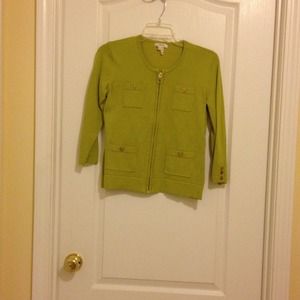 Green zip up sweater