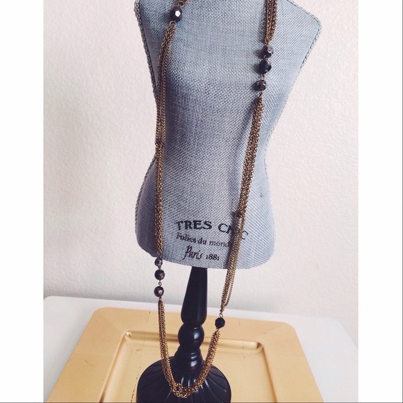 🎀SOLD🎀Antique Gold & Black Necklace
