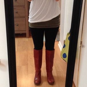 Cognac leather riding boots