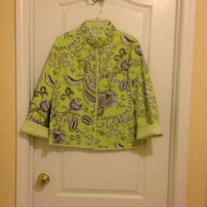 Lime green reversible quilted jacket