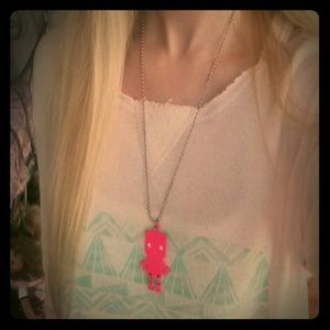 Pink robot necklace