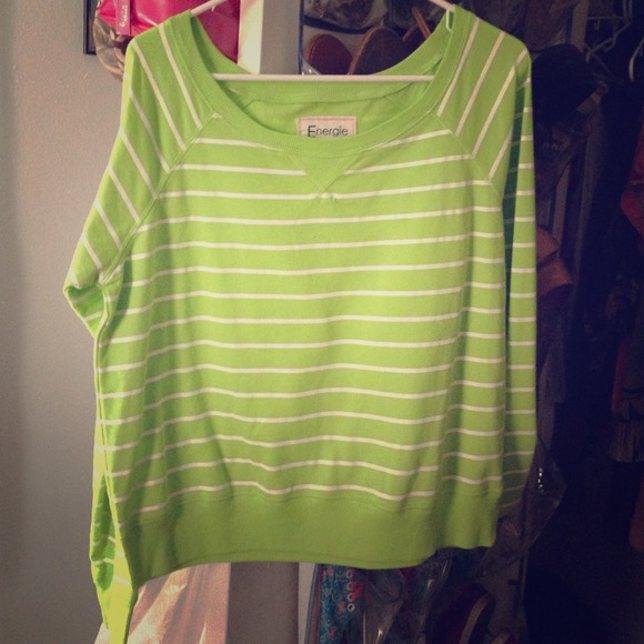 Long Sleeve, lime green, white stripes - Picture 1 of 1