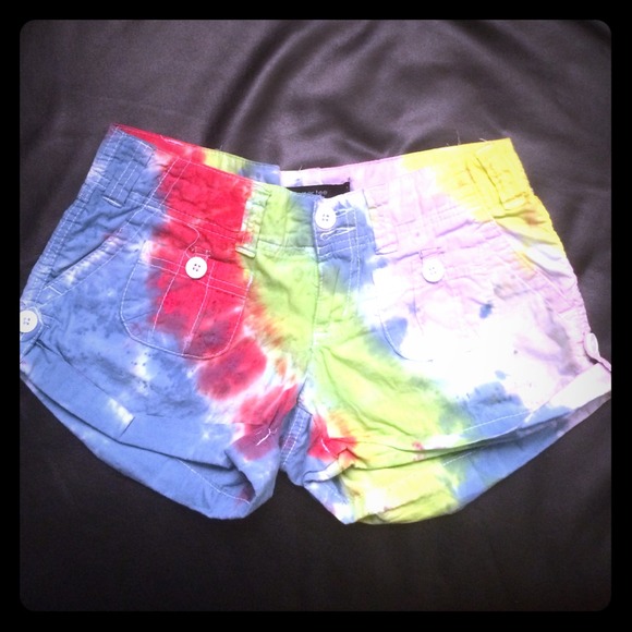 CUSTOM tie dye hippie shorts