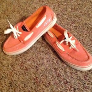 Coral sequined Sperry Top-Sider