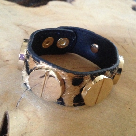 Faux fur cheetah print bracelet