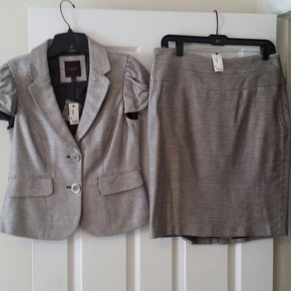 Super cute CHOCOLATE BROWNskirt suit The Limited - Picture 2 of 4